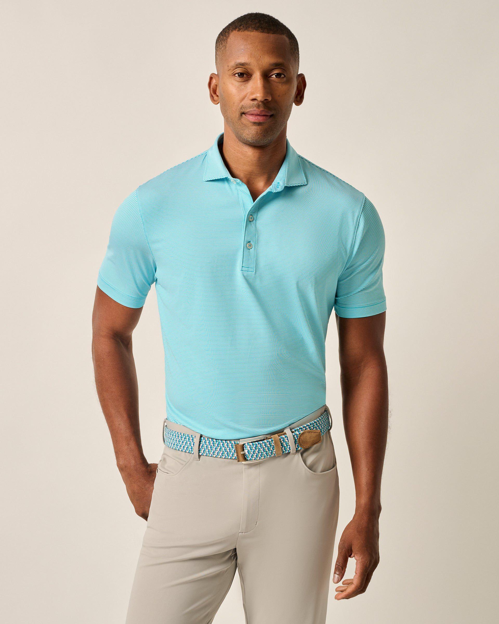 PerryGolf Performance Jersey Polo - Lyndonn Stripe Product Image