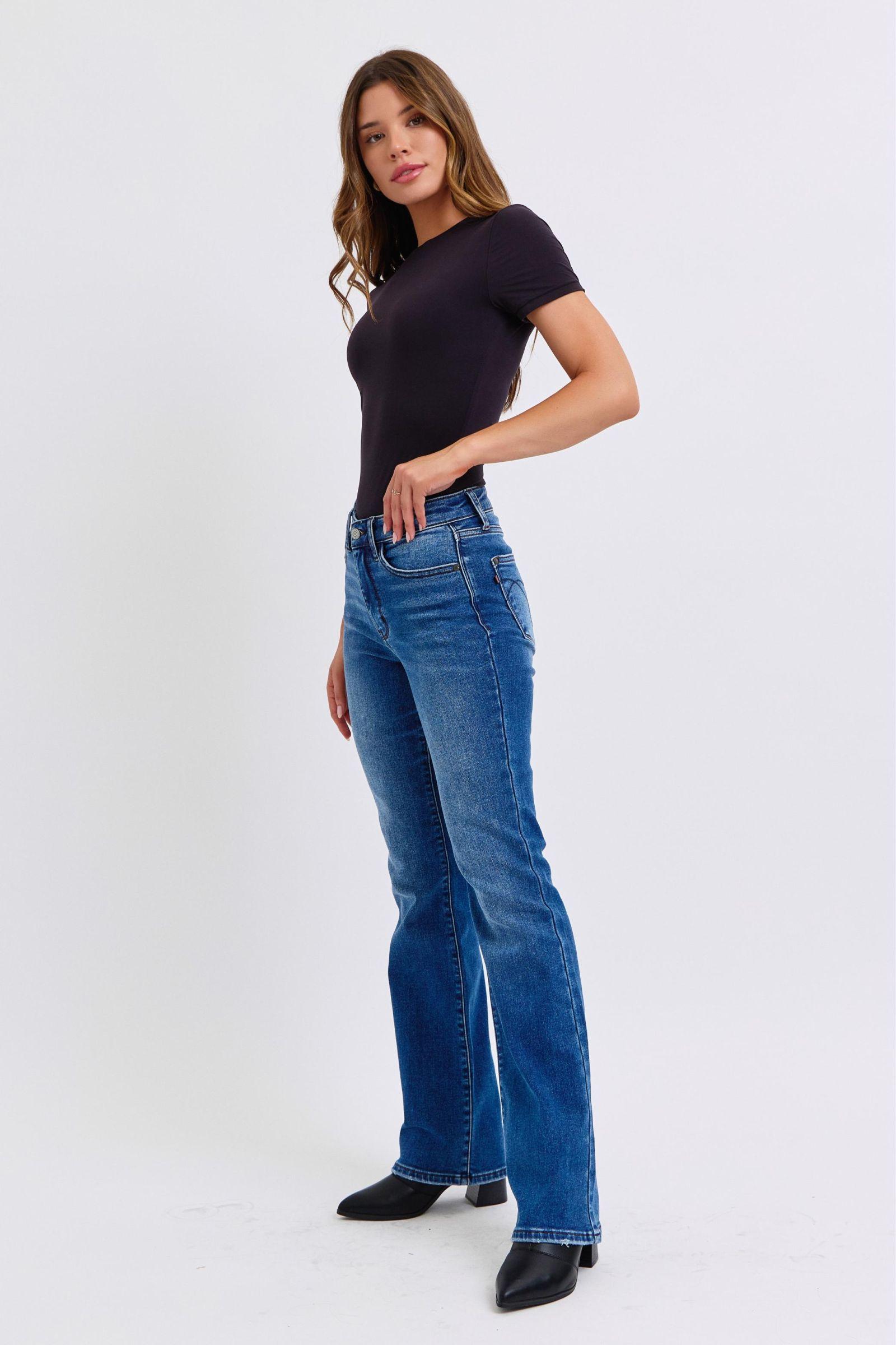 Rylee Mid-Rise Bootcut Judy Blue Jeans with Thermal Lining - ONLINE EXCLUSIVE! Product Image