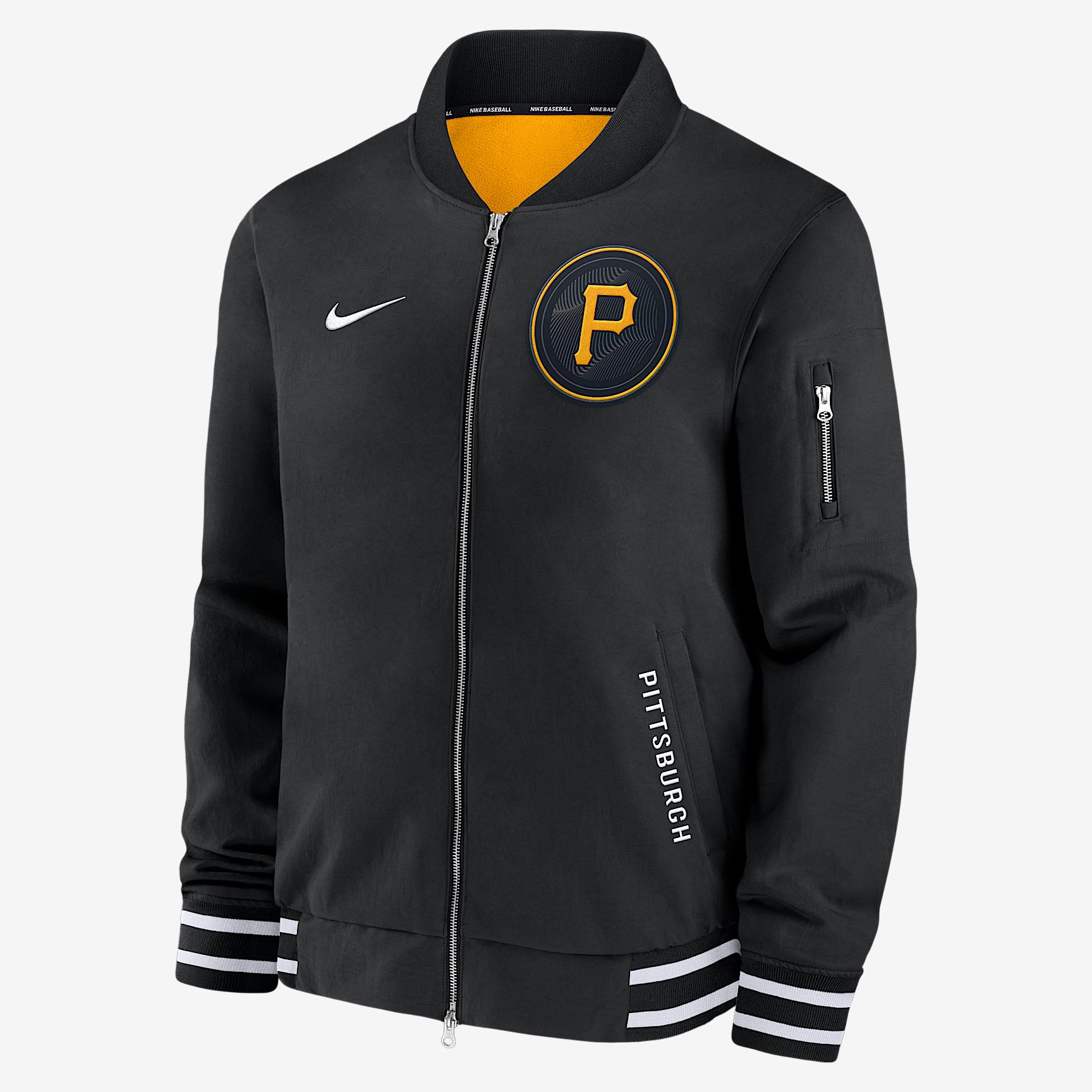 Pittsburgh Pirates Authentic Collection City Connect Nike Men's MLB Full-Zip Bomber Jacket Product Image