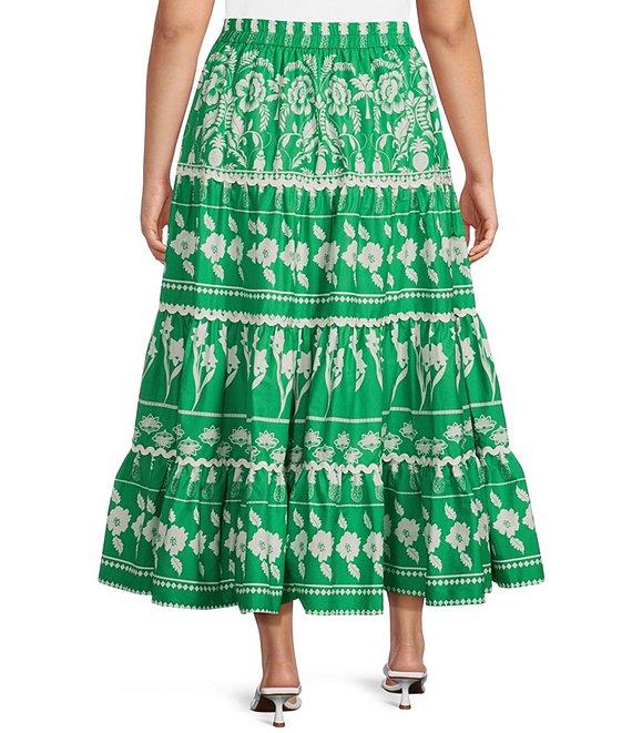 Sugarlips Plus Rick Rack Trimmed Tiered Coordinating High Waisted Skirt Product Image