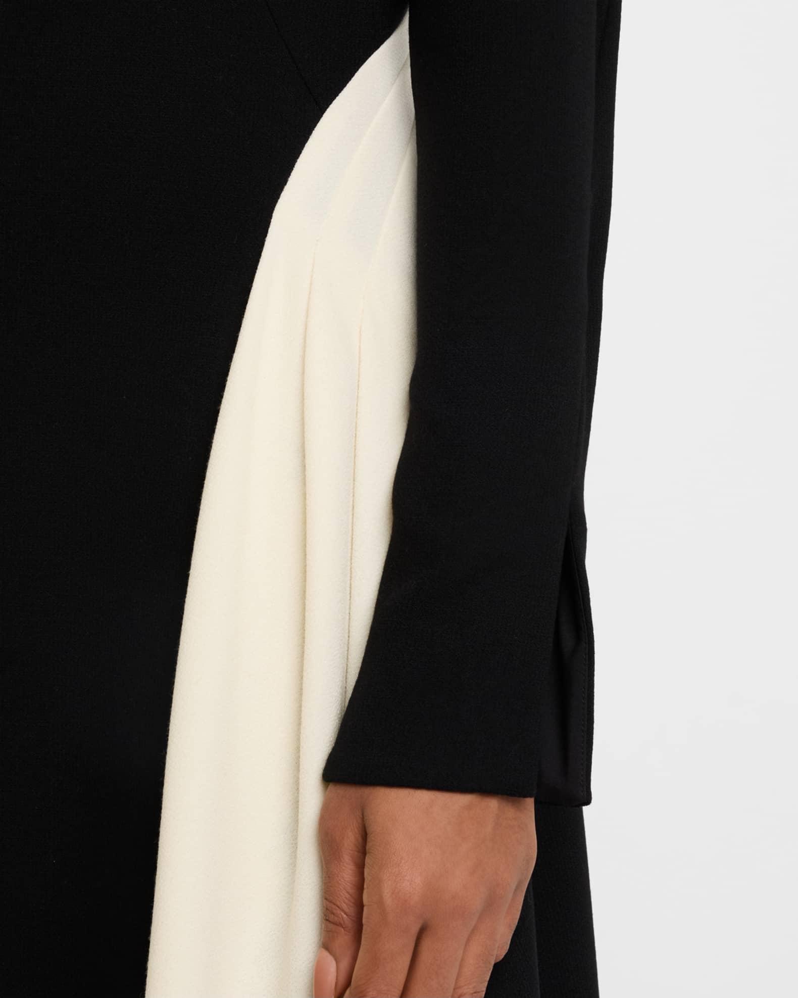 Contrast Stripe Long-Sleeve Midi Dress Product Image