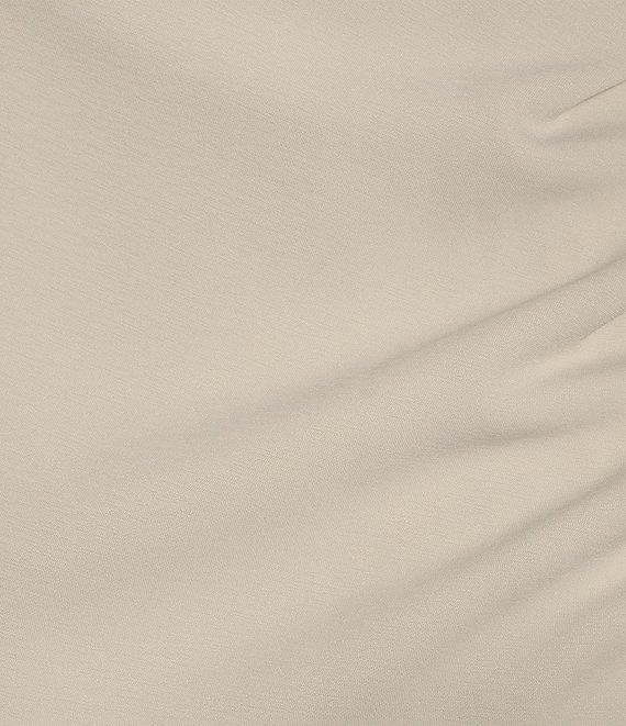 Donna Karan Asymmetrical Neck One Shoulder Gold Broach Midi Sheath Dress Product Image