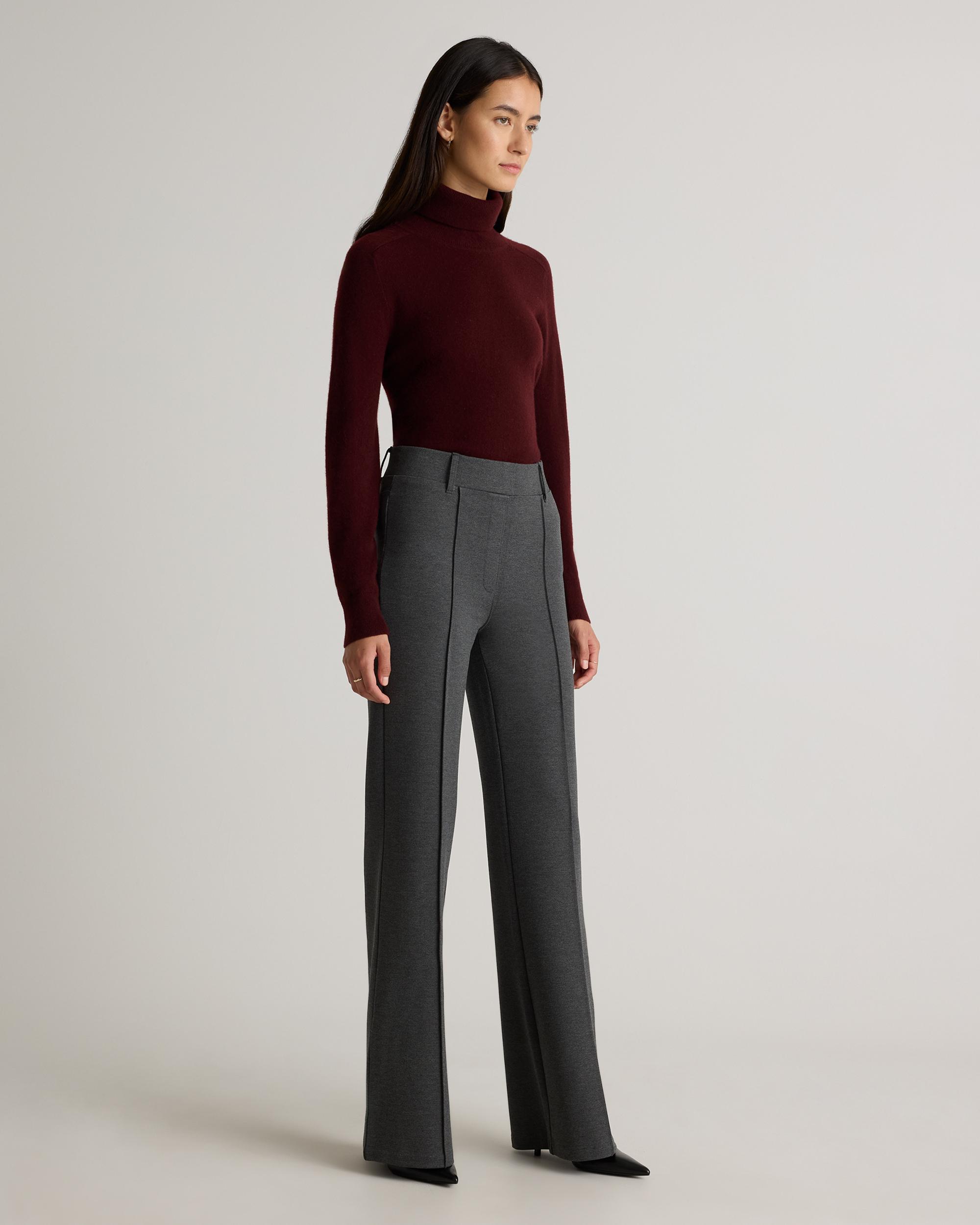 Quince | Women's Ultra-Stretch Ponte Flare Leg Pants Rayon Product Image