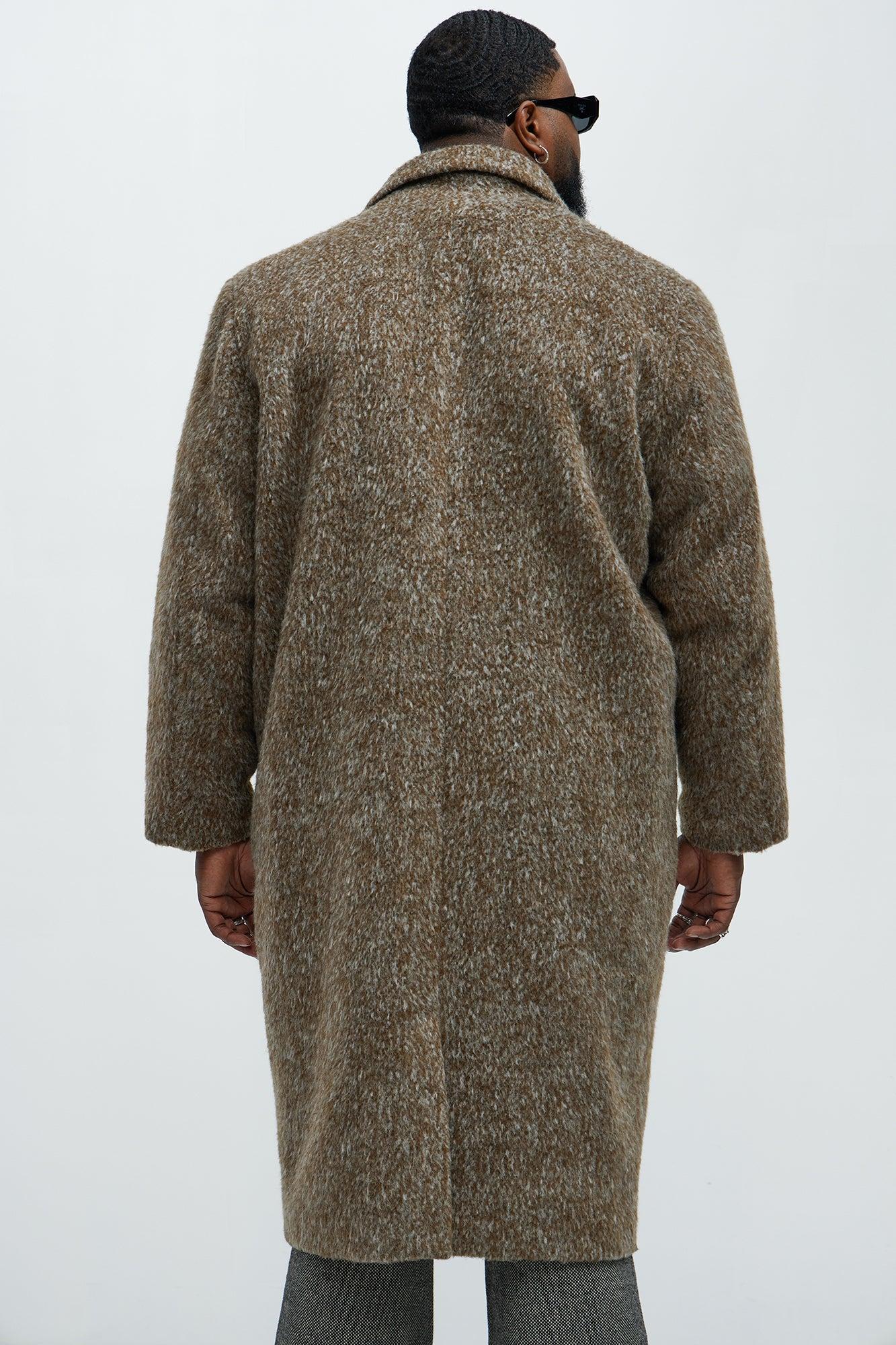 Been A Year Mohair Relaxed Long Coat - Brown Product Image