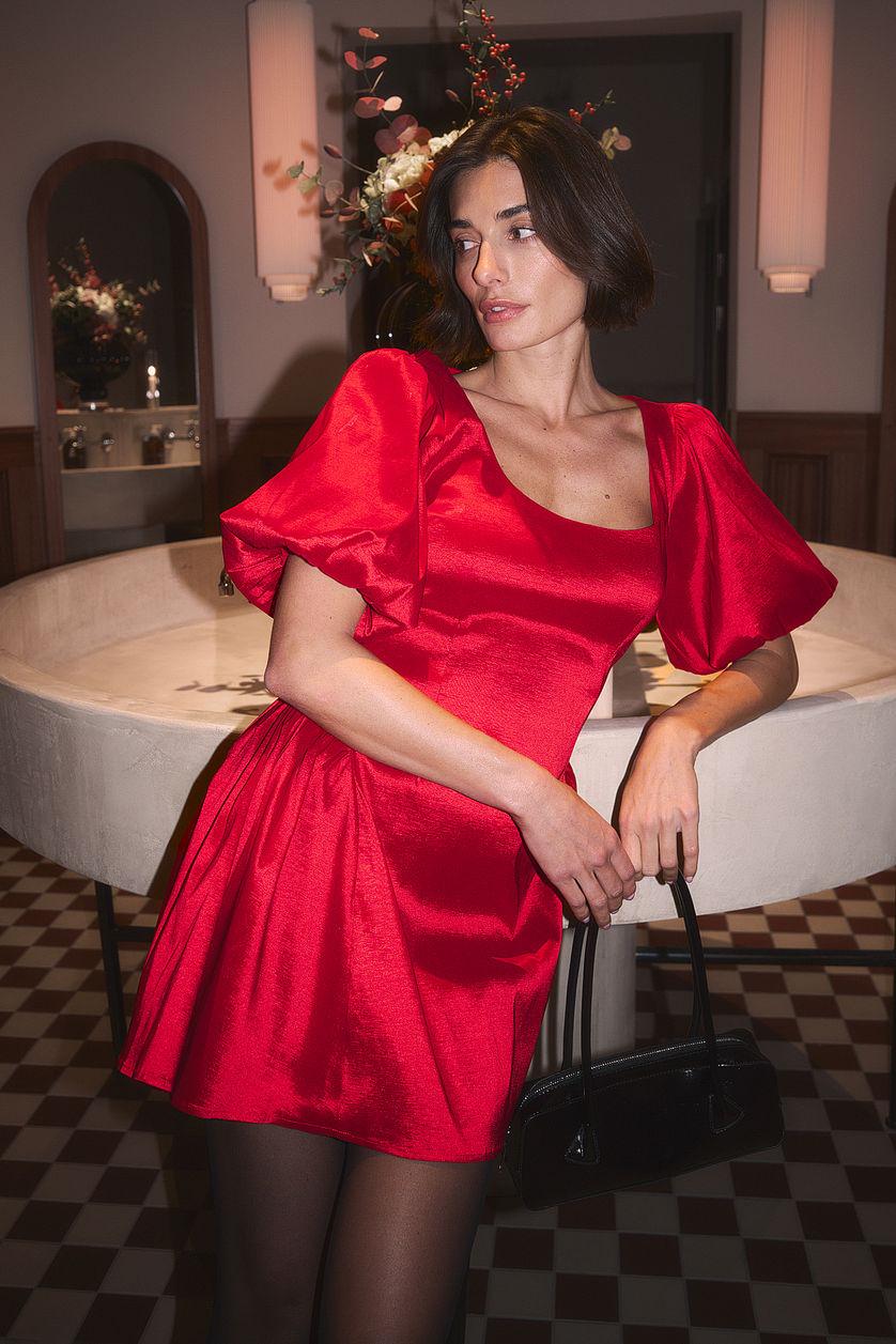 Puff Shoulder Mini Dress Product Image