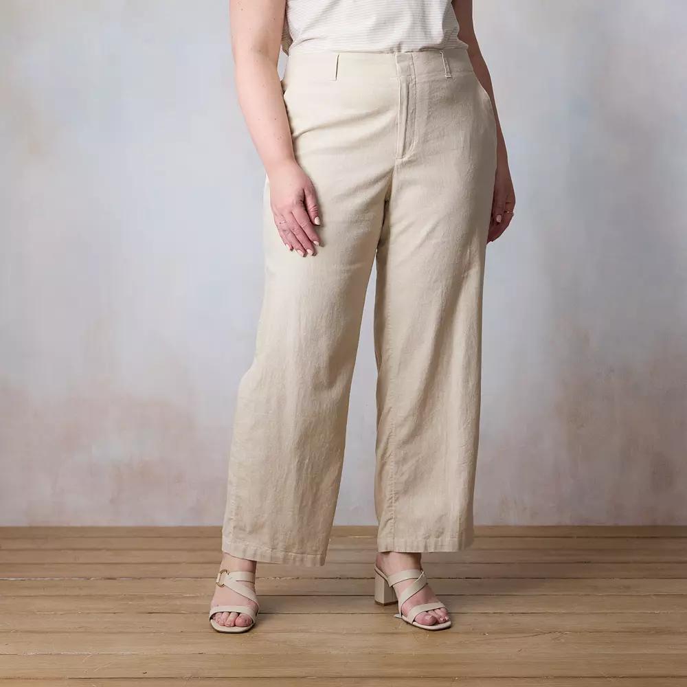 Plus Size LC Lauren Conrad Elastic Back Drapey Trouser Pants, Women's, Size: 20W Short, Academy Green Product Image