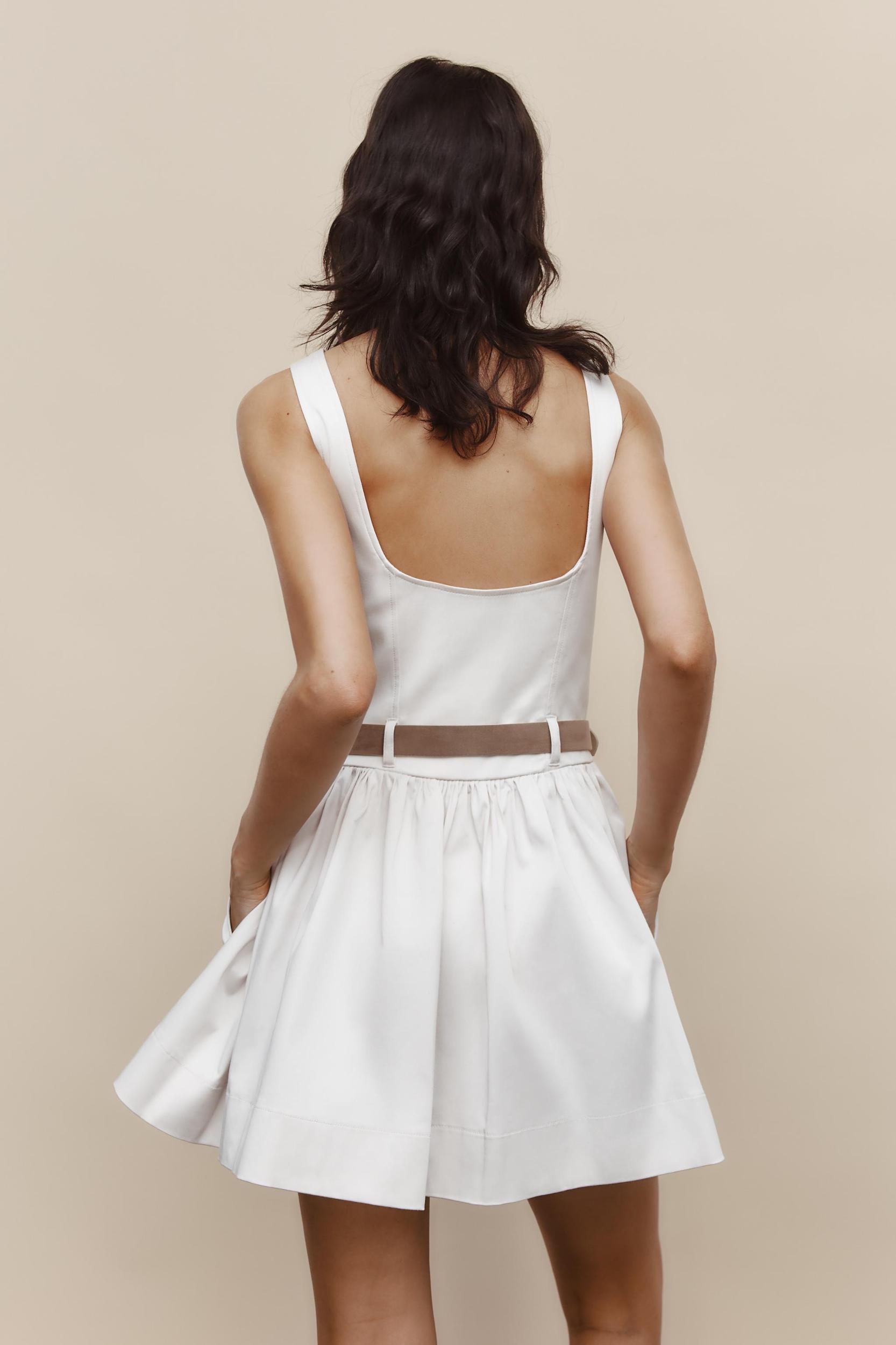 FITTED BELTED SHORT DRESS Product Image