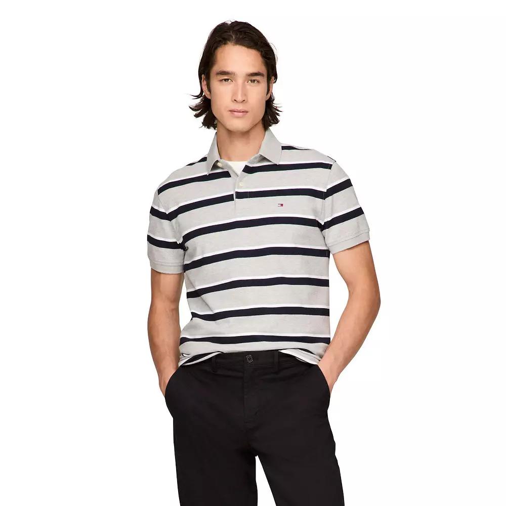 Men's Tommy Hilfiger Charlie Stripe Polo, Size: XL, Grey Product Image