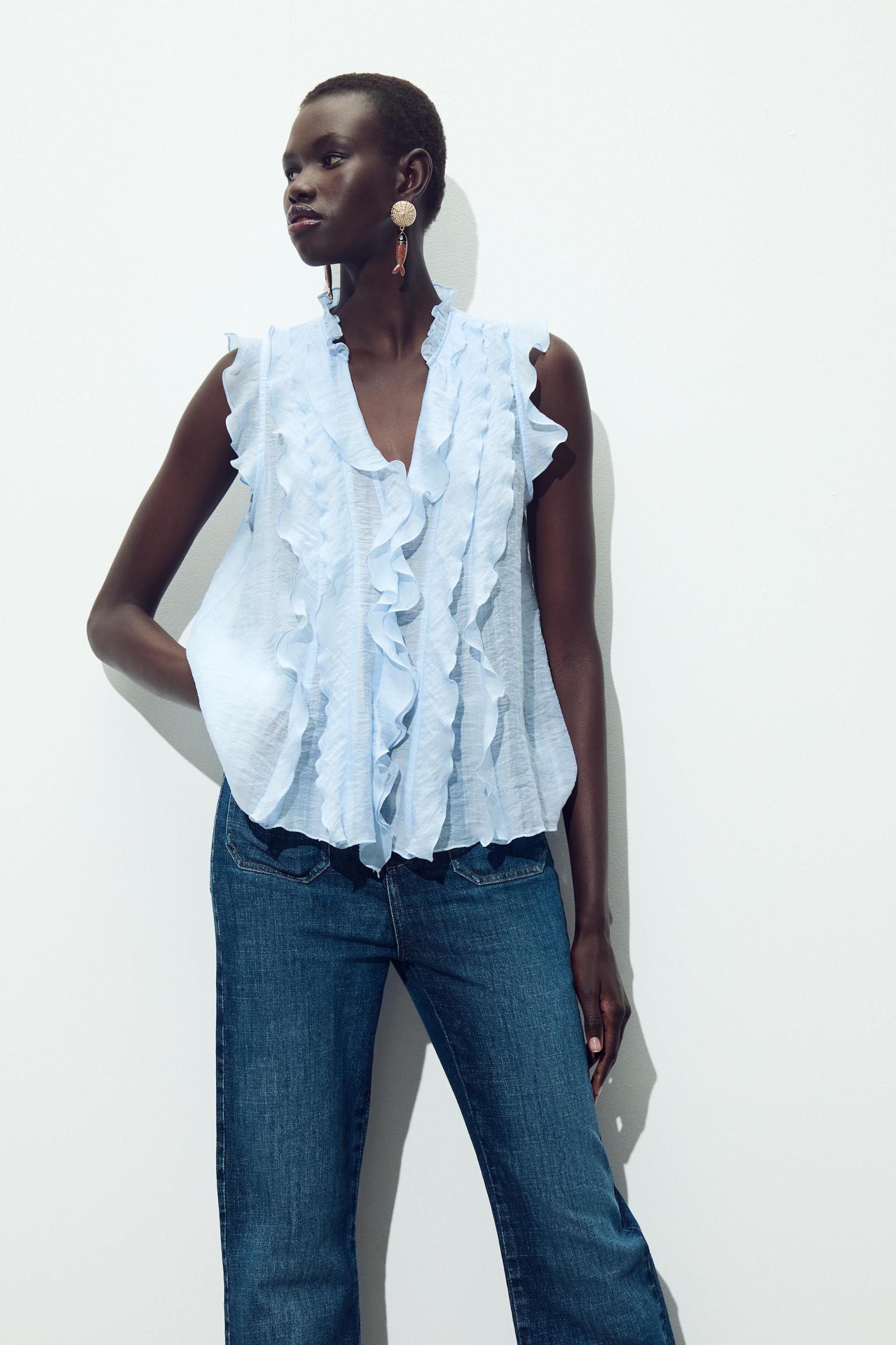 FLOWY RUFFLED TOP Product Image