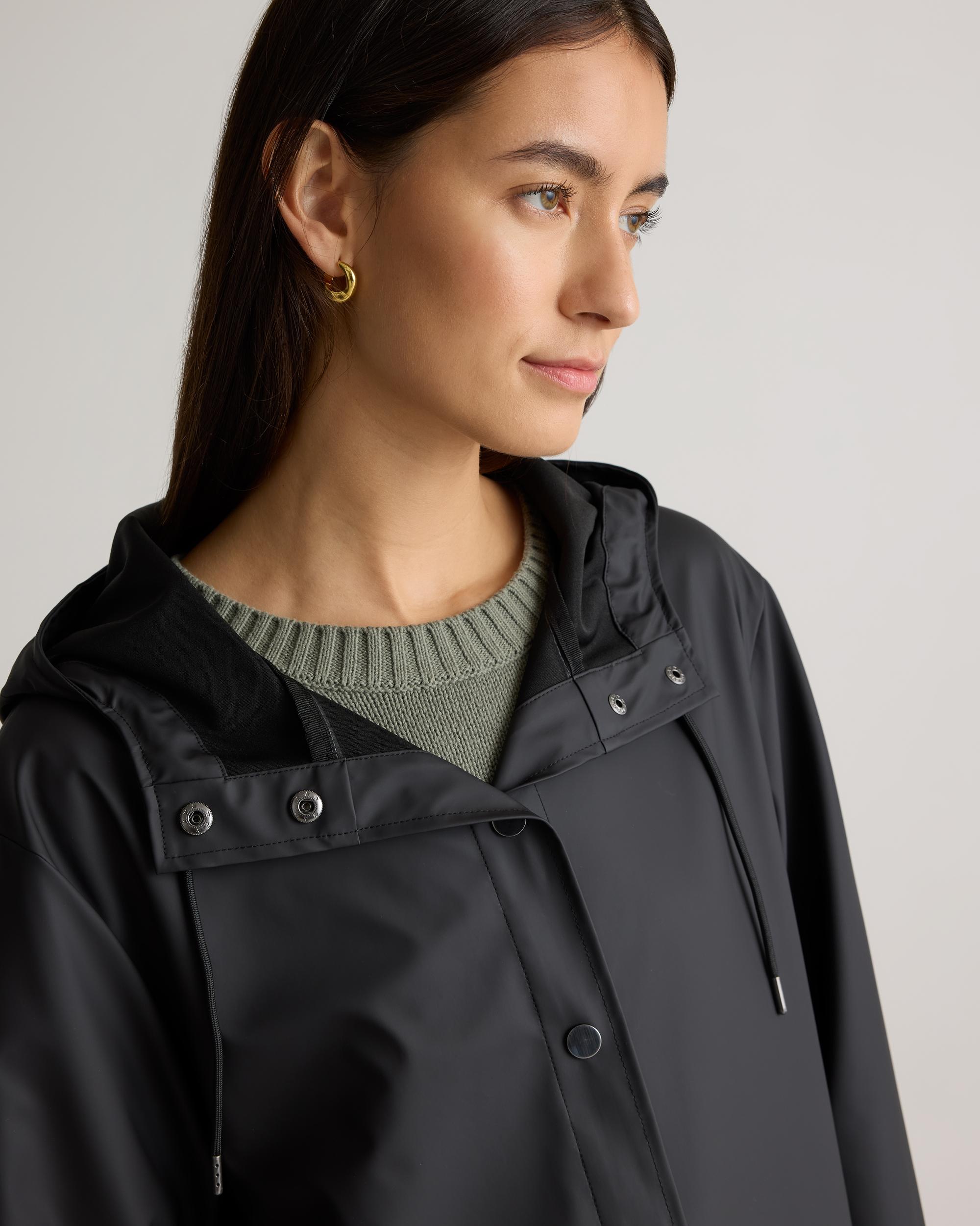 Quince | Women's Waterproof Rubberized Long Rain Jacket Size XS, Recycled Polyester Product Image