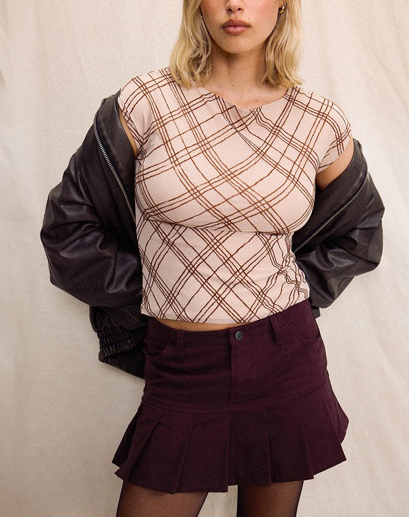 Keripa Pleat Mini Skirt in Redwood Female Product Image