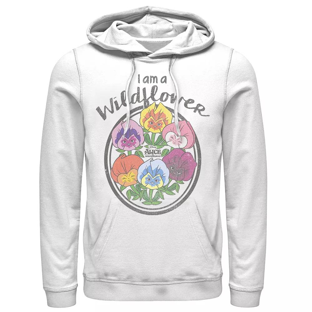 Disney's Alice In Wonderland Men's Wildflower Hoodie, Size: Large, White Product Image