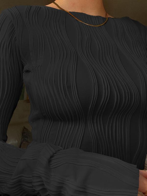 Textured Stripe Long Sleeve Tee Product Image