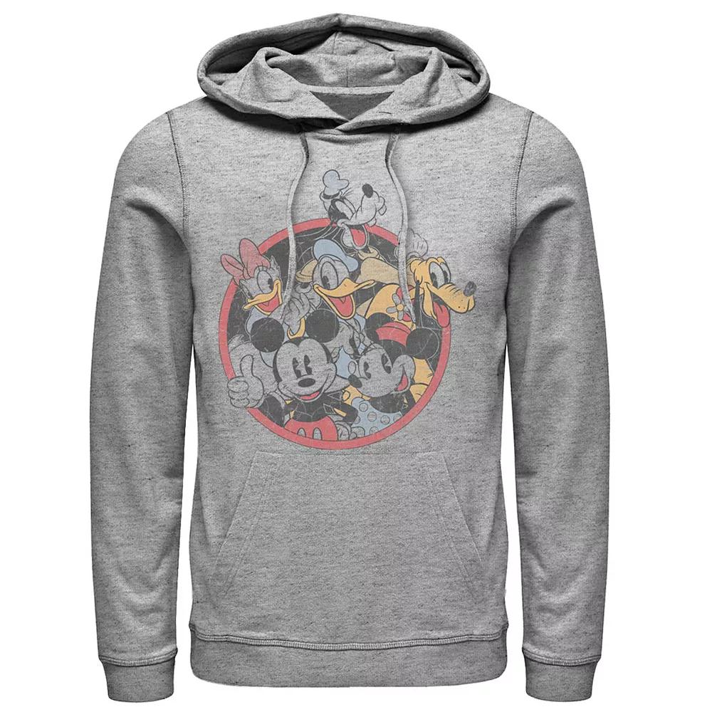 Disney's Mickey & Friends Classic Group Shot Men's Hoodie, Size: Small, Athletic Grey Product Image