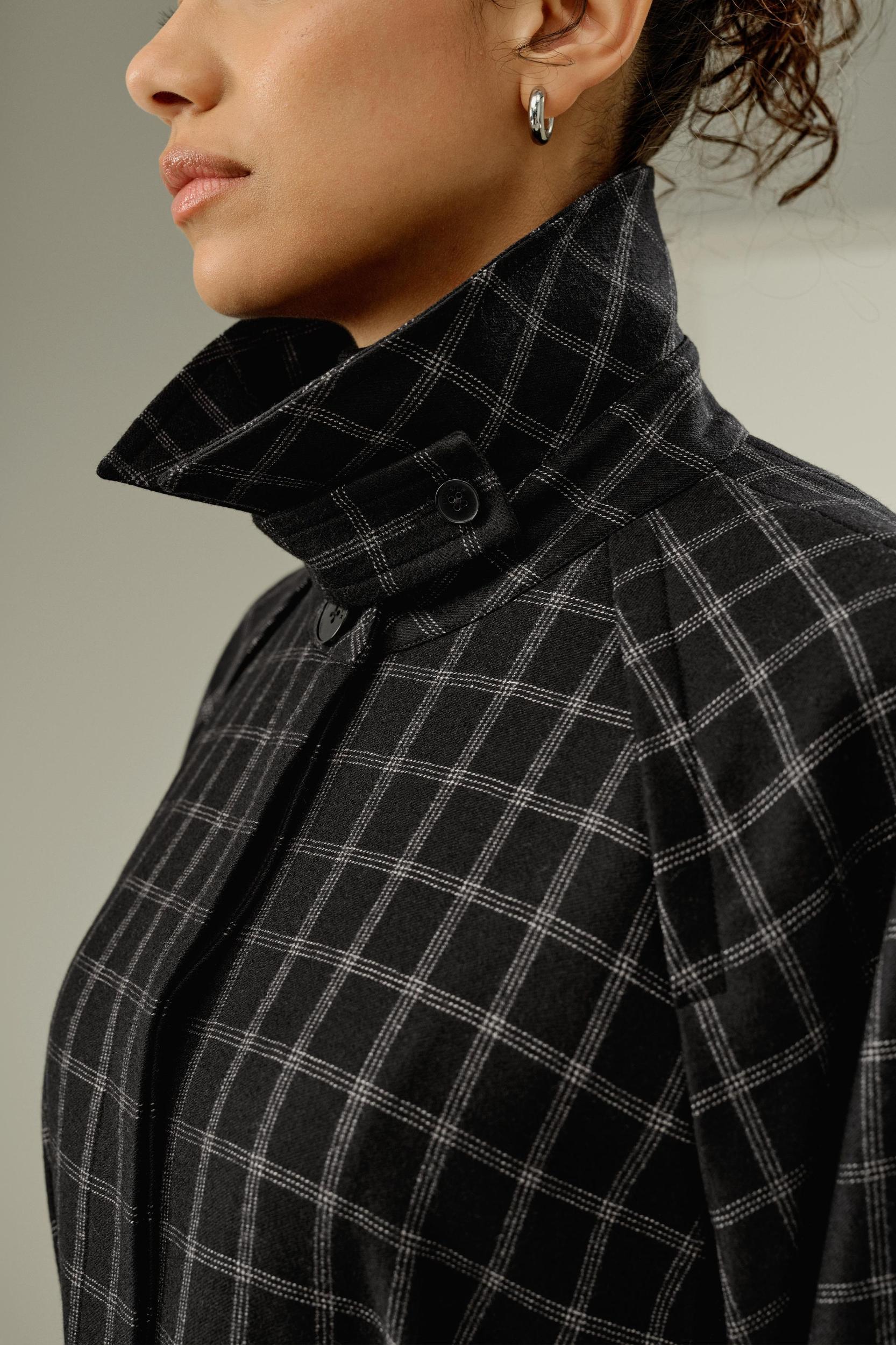 Classic Silk-Wool Windowpane Coat Product Image