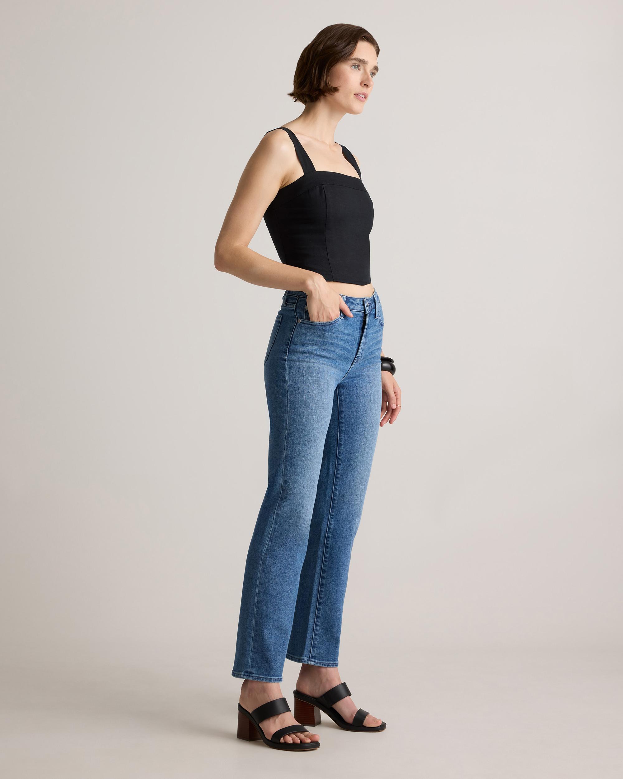 Quince | Women's Bella Stretch Straight Jeans Organic Cotton Product Image