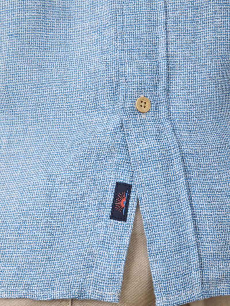 Short-Sleeve Palma Linen Shirt - Blue Basketweave Product Image