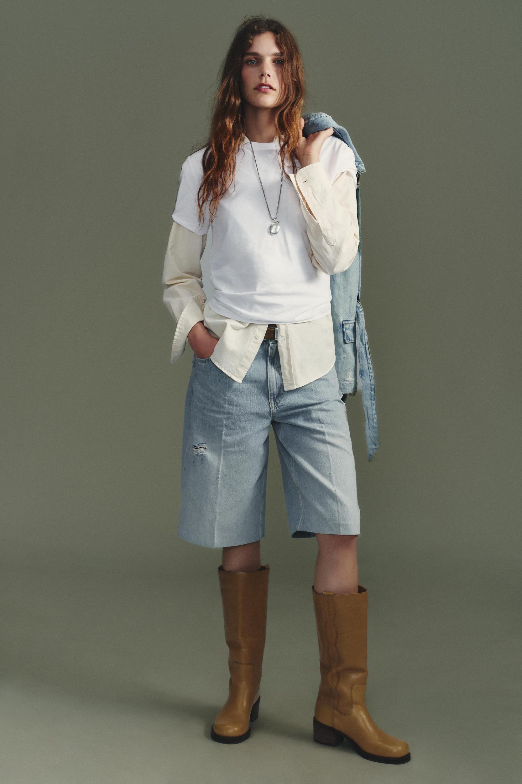 LEATHER TOPSTITCHED BOOTS Product Image