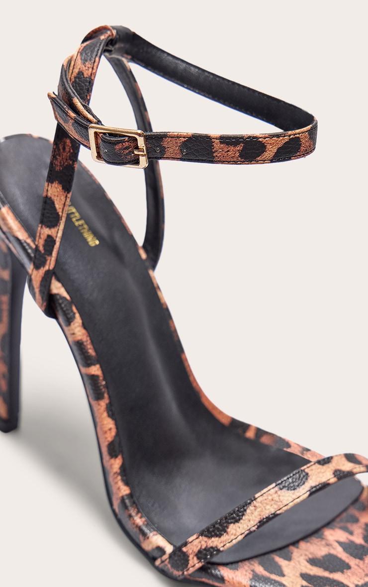 Leopard PU Point Toe Barley There High Heel Sandals Product Image