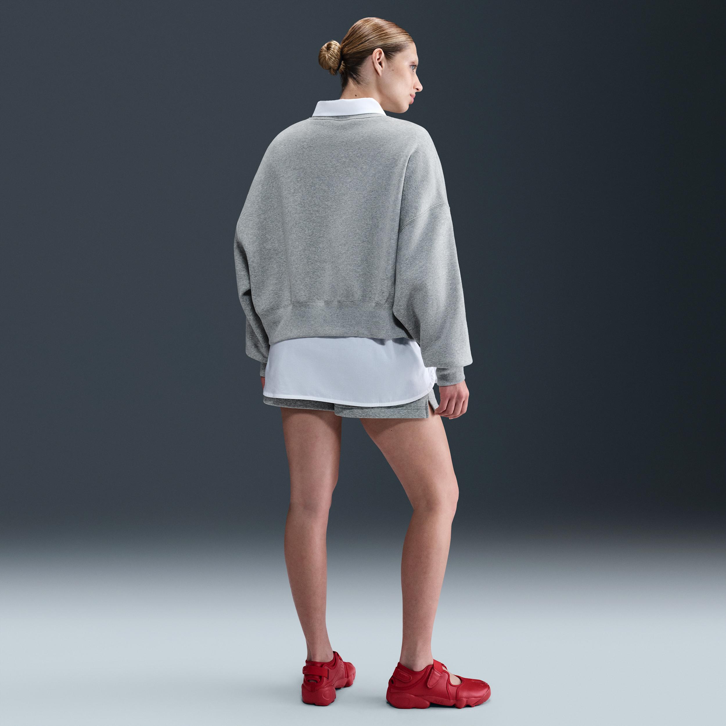 Nike Womens Nike NSW Style Fleece Crew OOS - Womens Sail/Celestine Blue Product Image