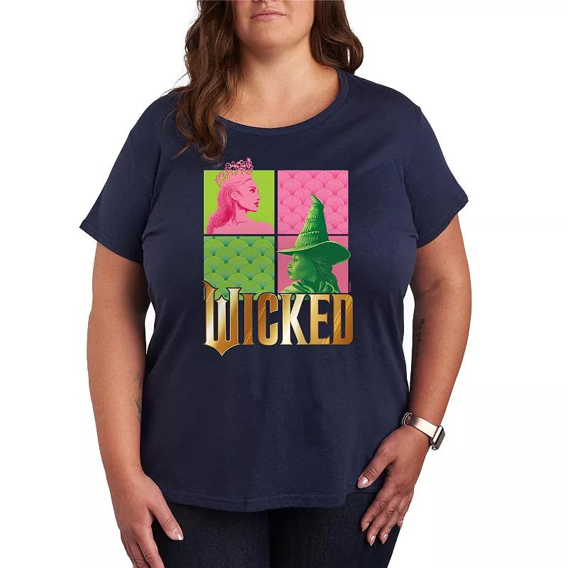 Plus Size Wicked Glinda & Elpha Grid Tee, Womens Product Image