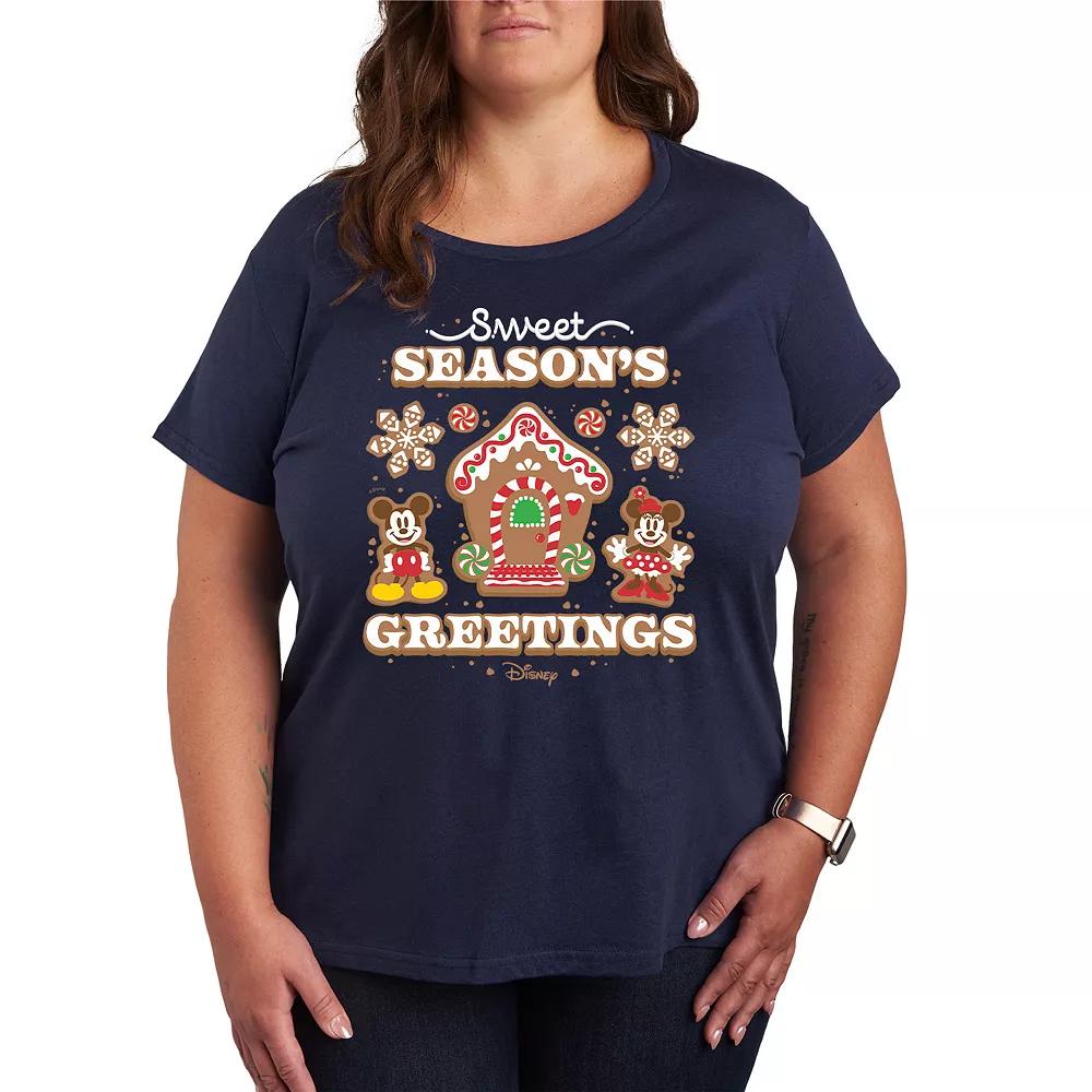 Disney's Mickey & Minnie Mouse Plus Size Sweet Seasons Greetings Graphic Tee, Women's, Size: 4XL, Blue Product Image