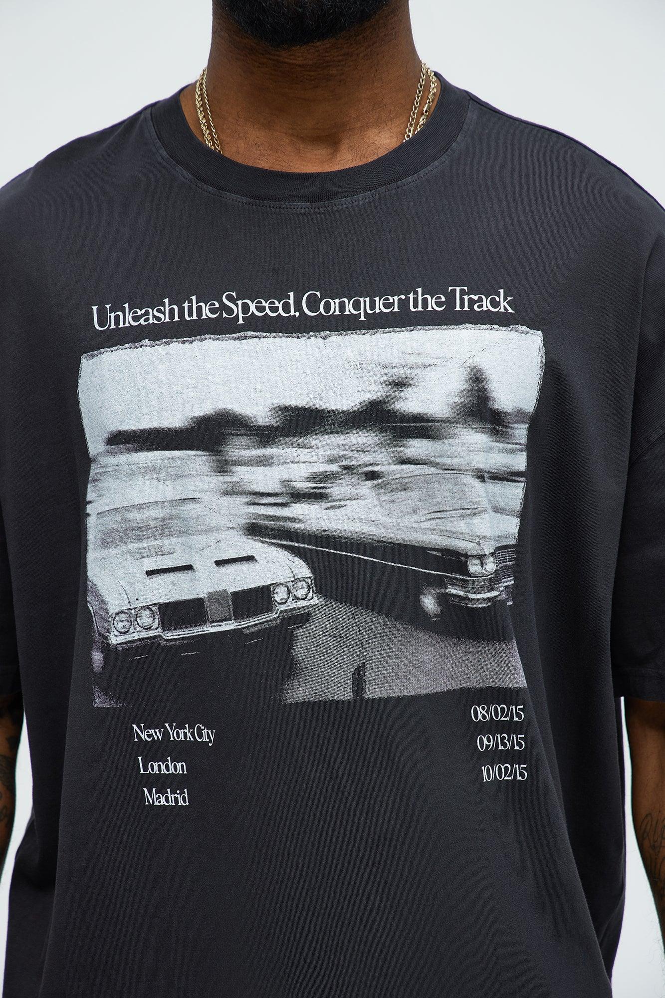 Unleash The Speed Oversized Short Sleeve Tee - Black Product Image