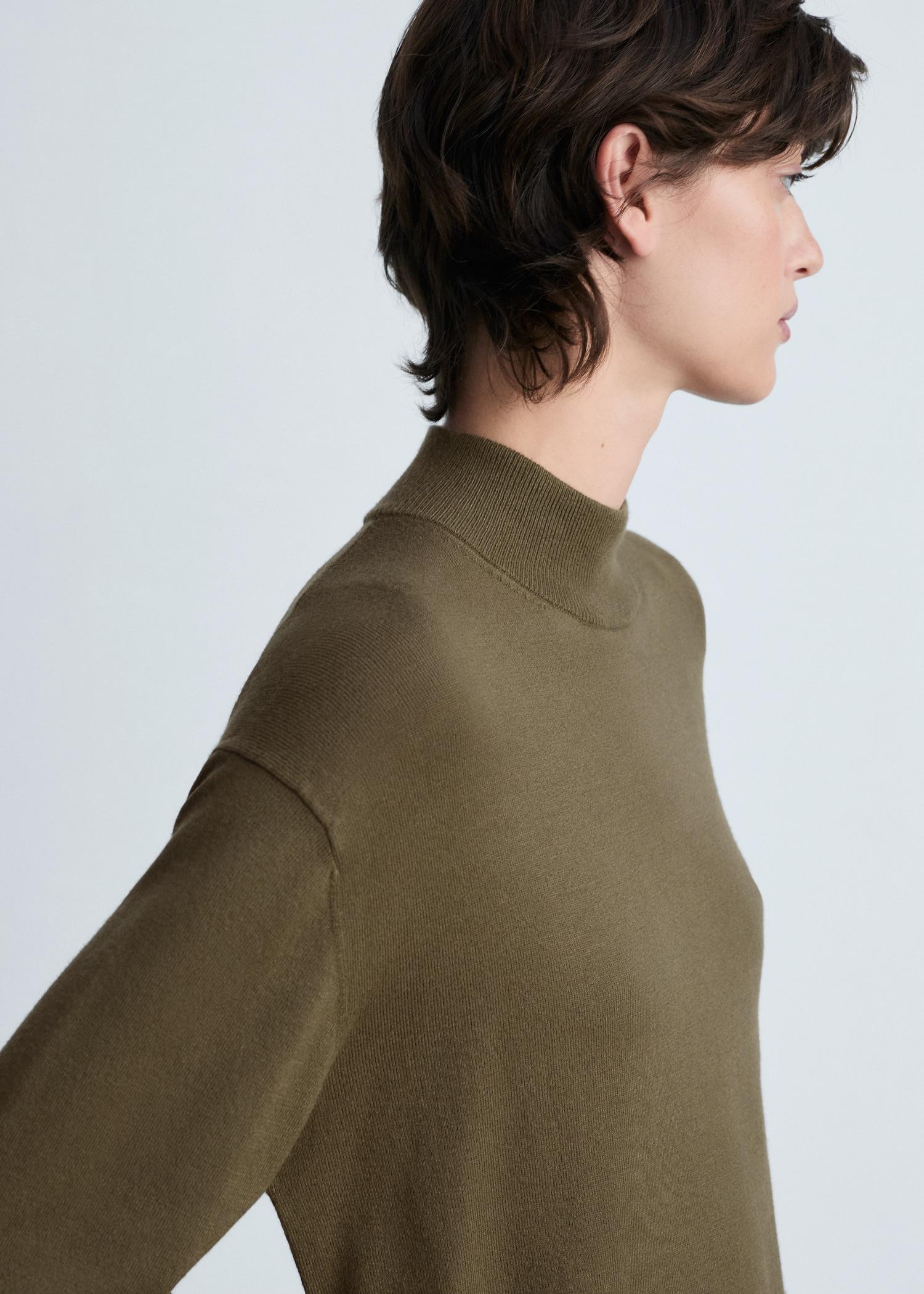 Perkins-neck knitted dress - Women | MANGO USA Product Image