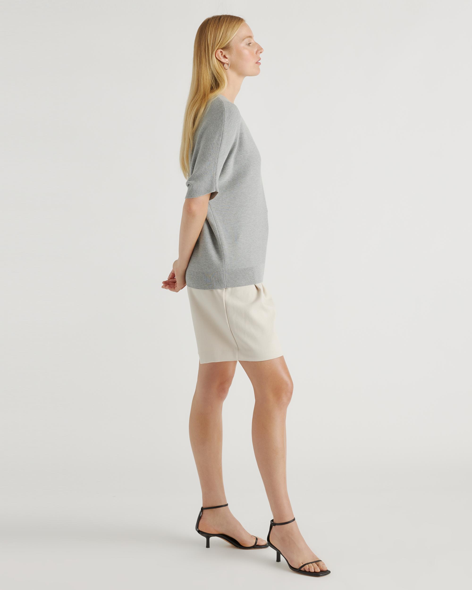 Quince | Women's Lightweight Cotton Cashmere Link-Stitch Dolman Sweater Size XL Product Image