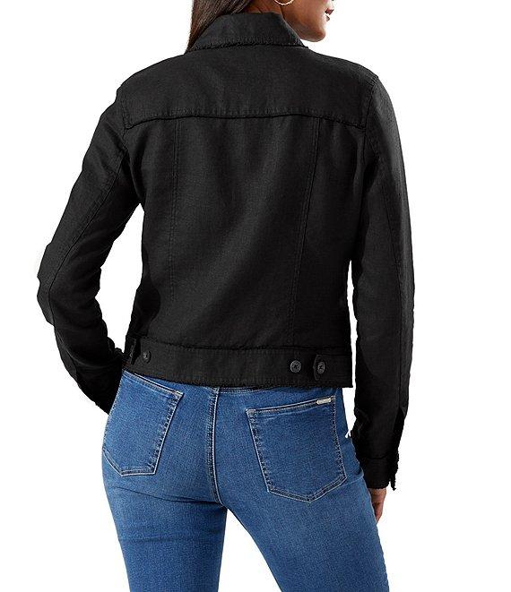 Tommy Bahama Two Palm Raw Edge Point Collar Long Sleeve Button Front Jacket Product Image