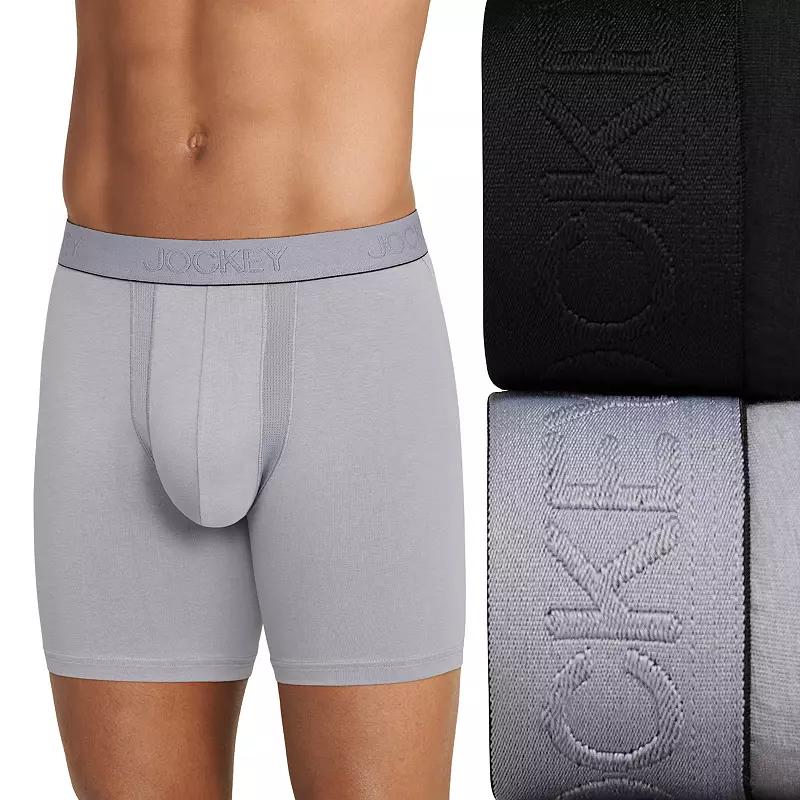 Big & Tall Jockey® 2-Pack Big Man Chafe Proof Pouch Cotton Stretch 6" Boxer Brief, Men's,  Product Image