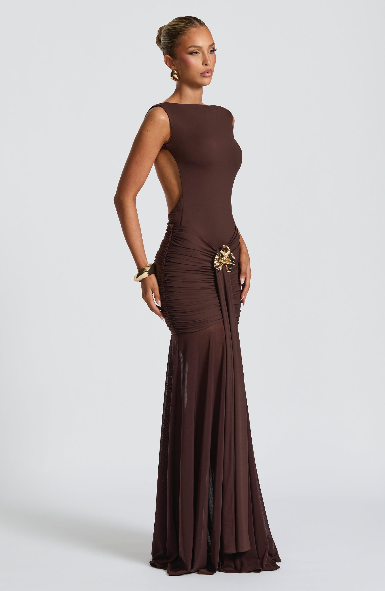 Fae Maxi Skirt - Plum Brown Product Image