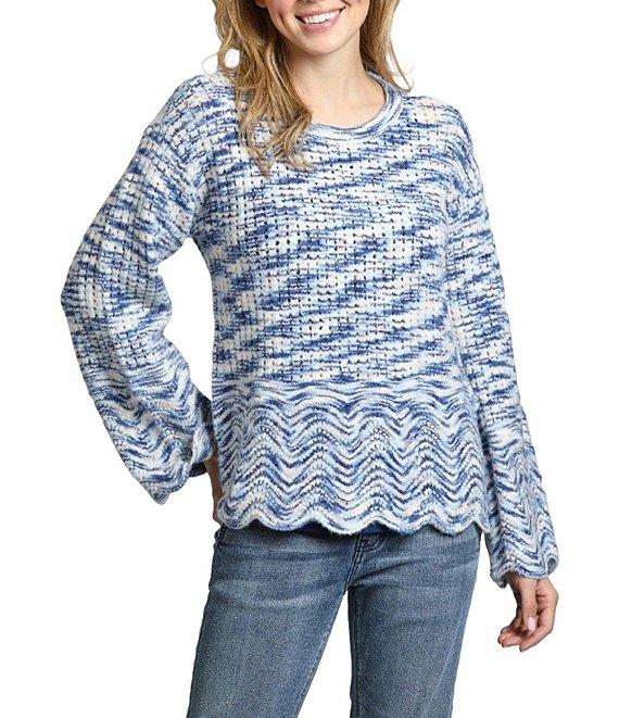 APNY Open Stretch Knit Crew Neck Long Sleeve Sweater Product Image