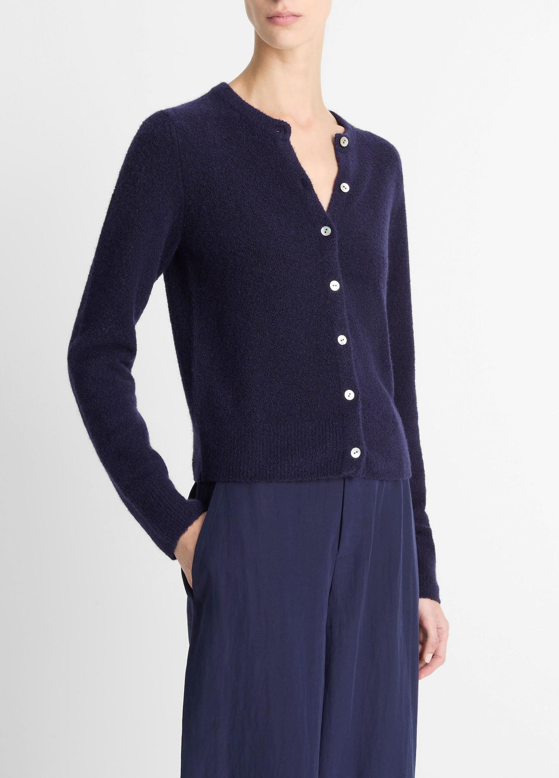 Silk & Cashmere-Blend Bouclé Cardigan Product Image
