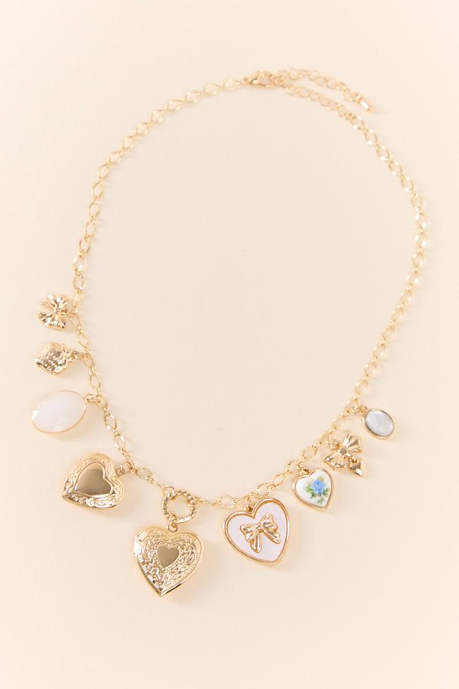 Anabelle Gold Heart Charm Necklace Product Image