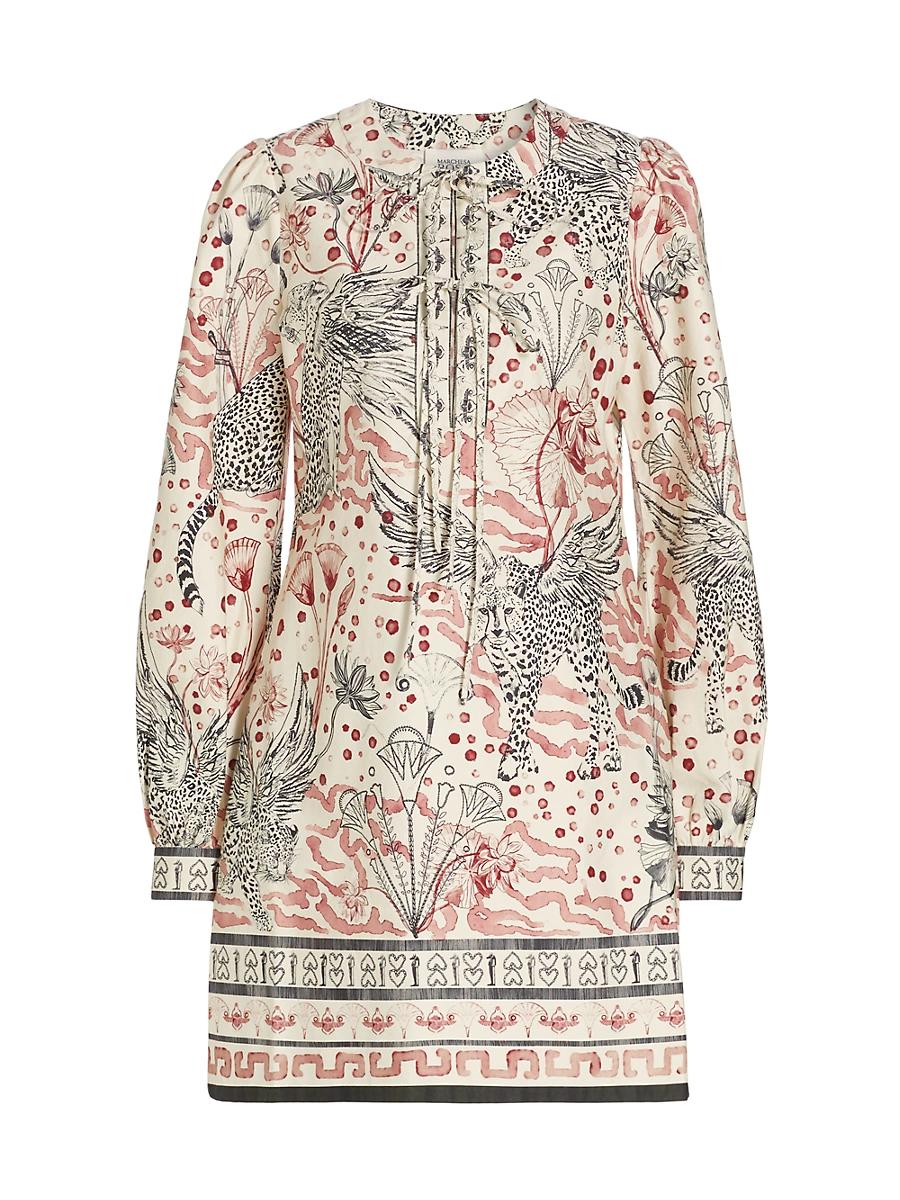 Womens Abstract Cotton Mini Shift Dress Product Image