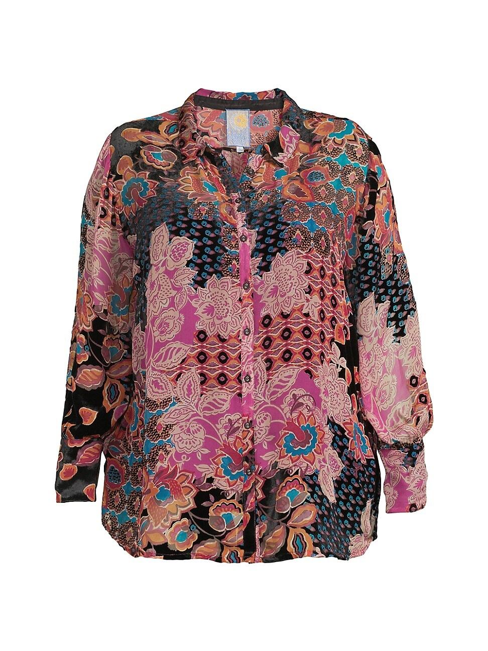 Womens Plus Yrene Burnout Blouse Product Image