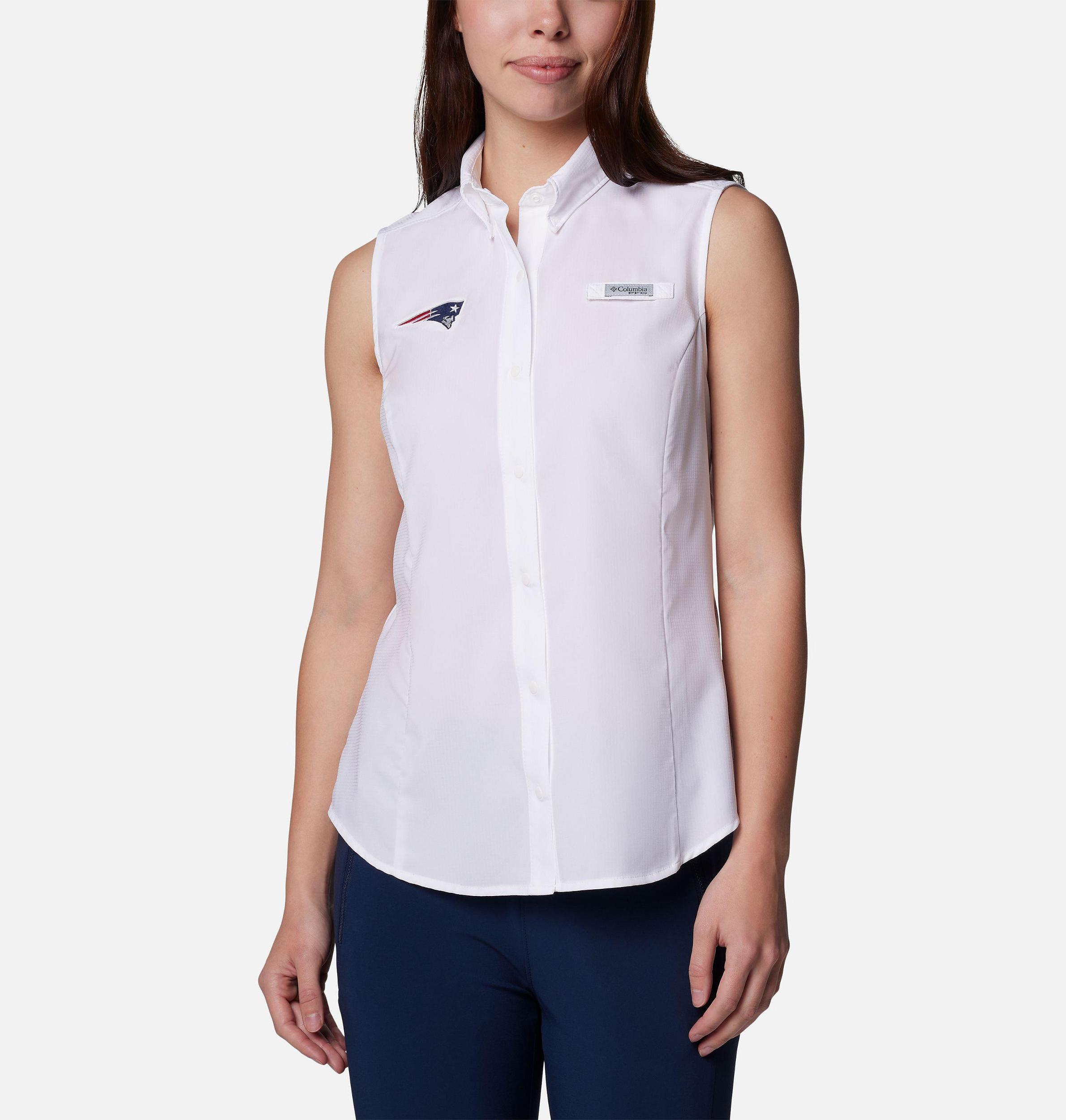 Columbia Womens PFG Tamiami Sleeveless Shirt - New England Patriots- Product Image