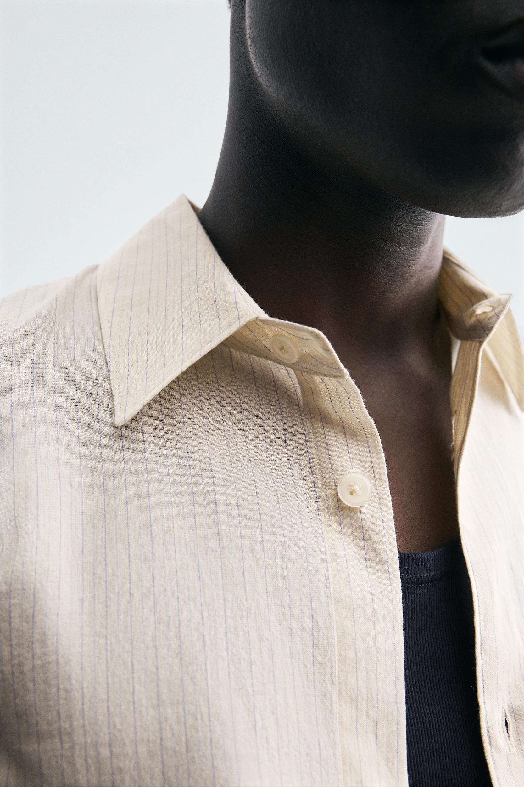 STRIPED COTTON VISCOSE SHIRT Product Image