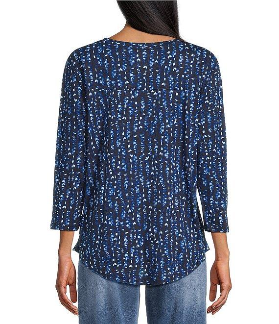 Westbound Celestial Solar Leaves 3/4 Sleeve Knit Top Product Image