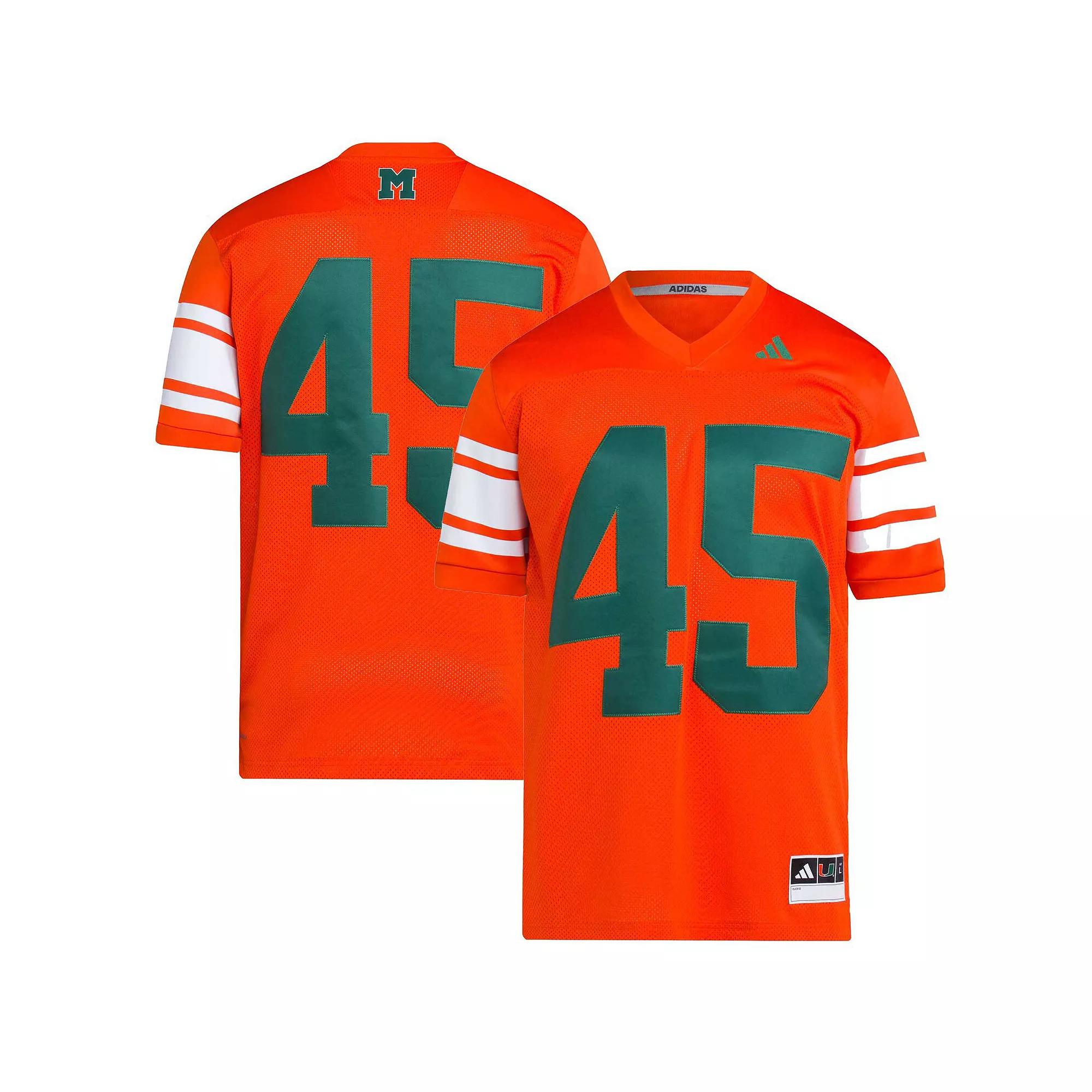 Men's adidas #45 Orange Miami Hurricanes Football Icon Premier Jersey,  Product Image