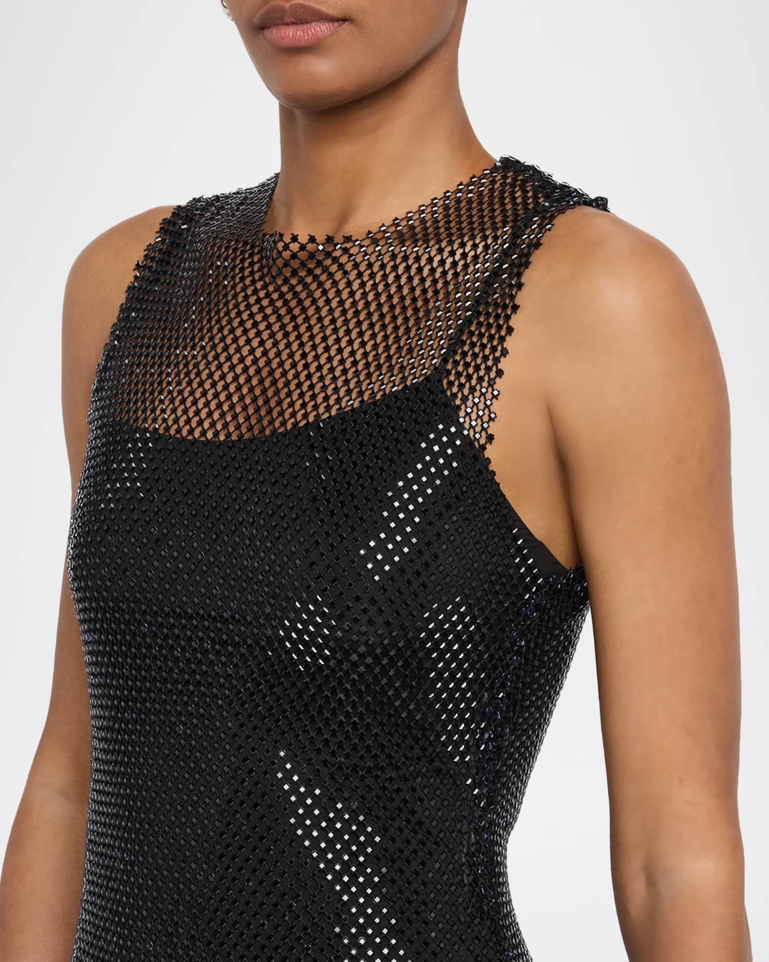 Rhinestone Mesh Midi Dress Product Image