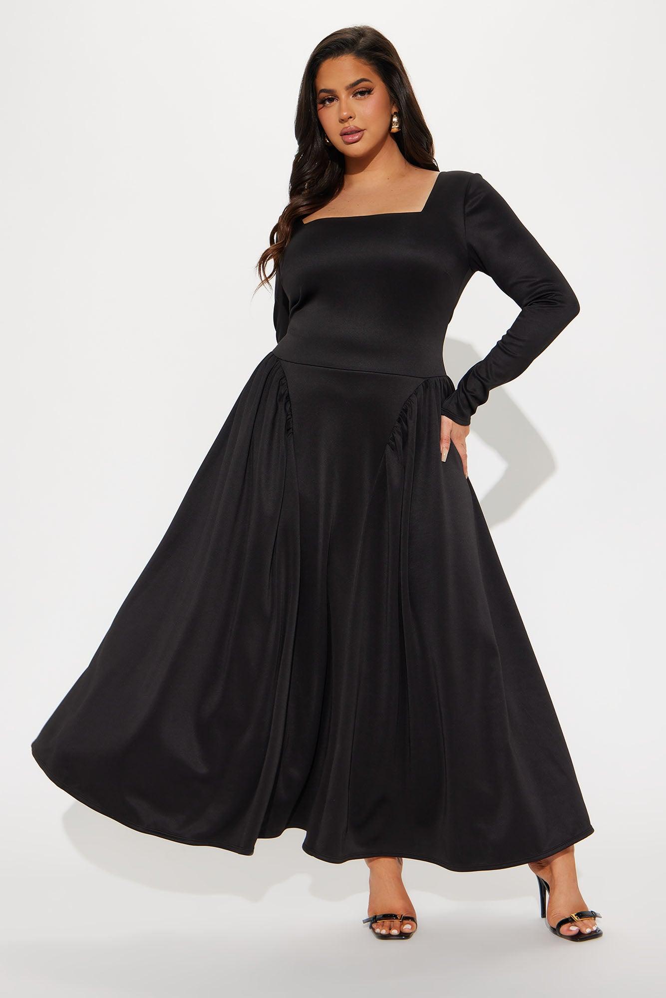 Samantha A Line Maxi Dress - Black Product Image