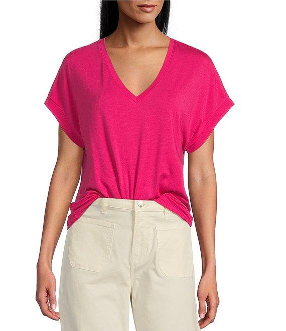 Tommy Bahama Kauai Solid Stretch Jersey V-Neck Short Sleeves Relaxed Fit T-Shirt Product Image