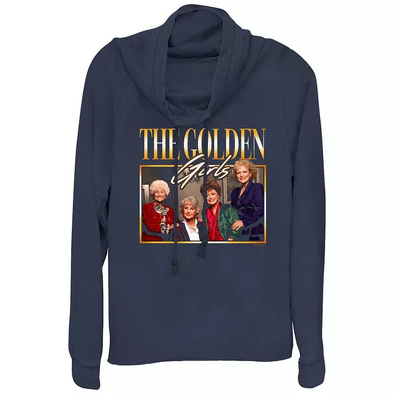 Women's The Golden Girls Family Portrait Cowlneck Graphic Lightweight Long Sleeve, Size: XS, Blue Product Image