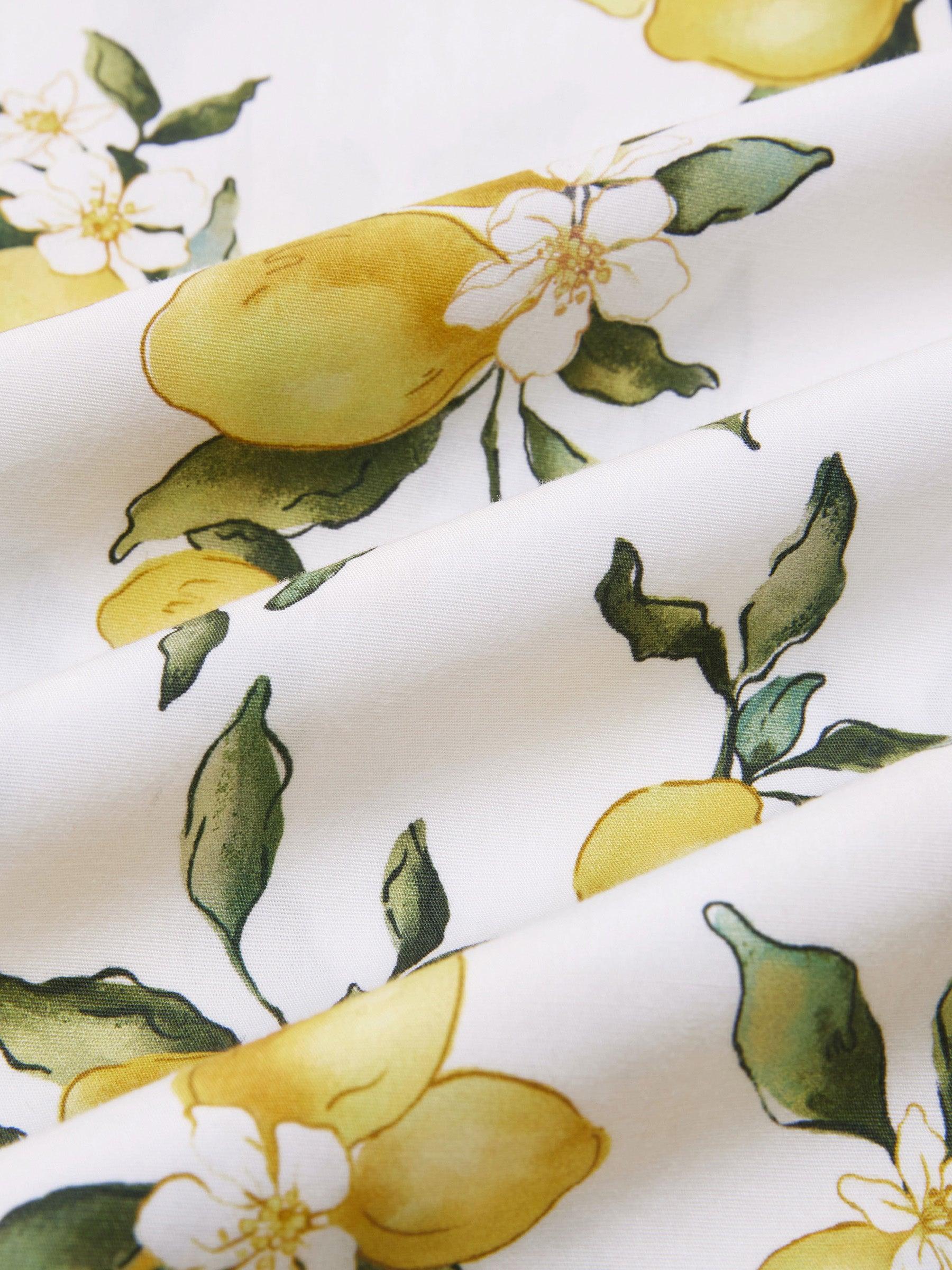 Cotton Lemon Print Women A-Line Skirt Product Image