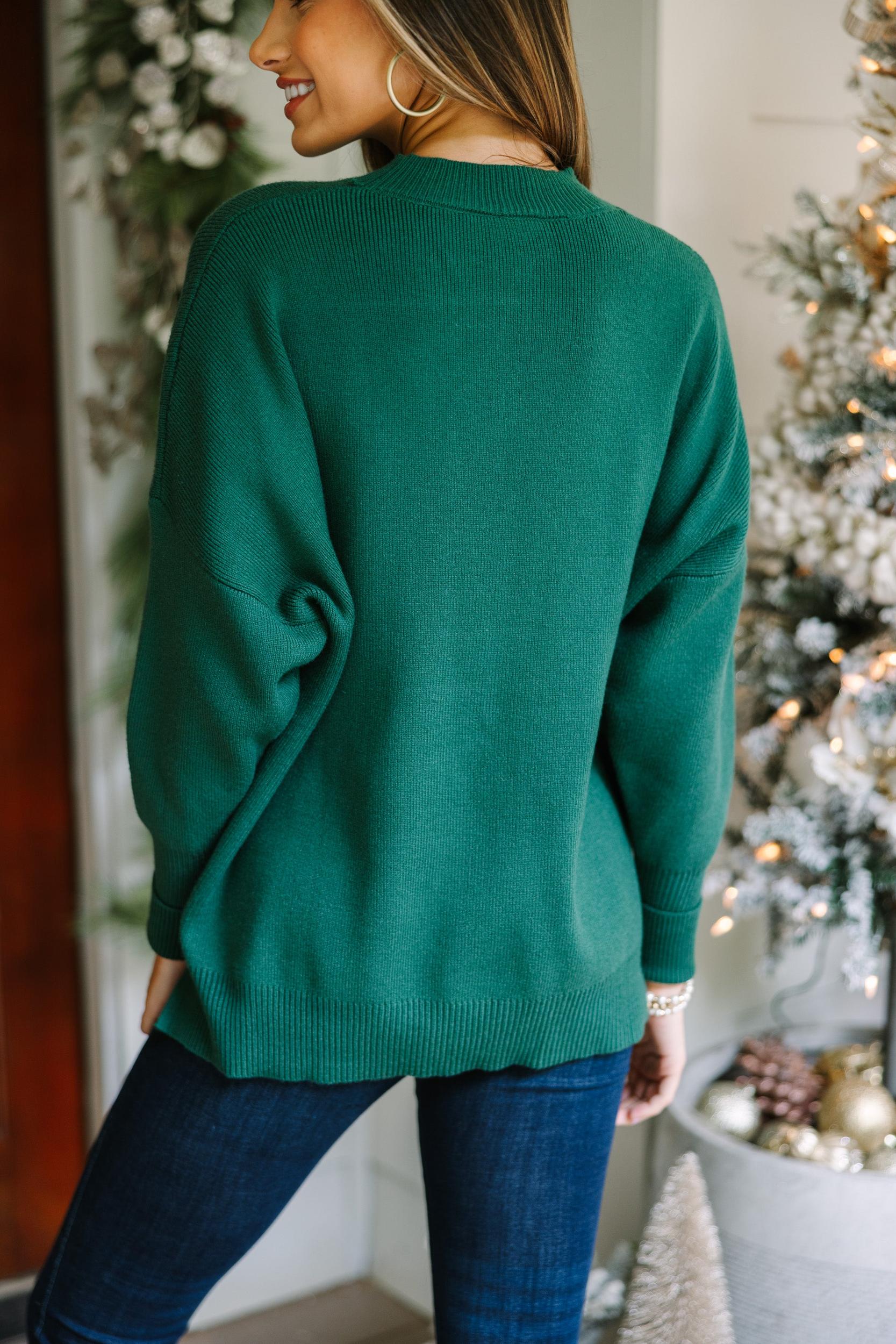 Perfectly You Emerald Green Mock Neck Sweater Female Product Image
