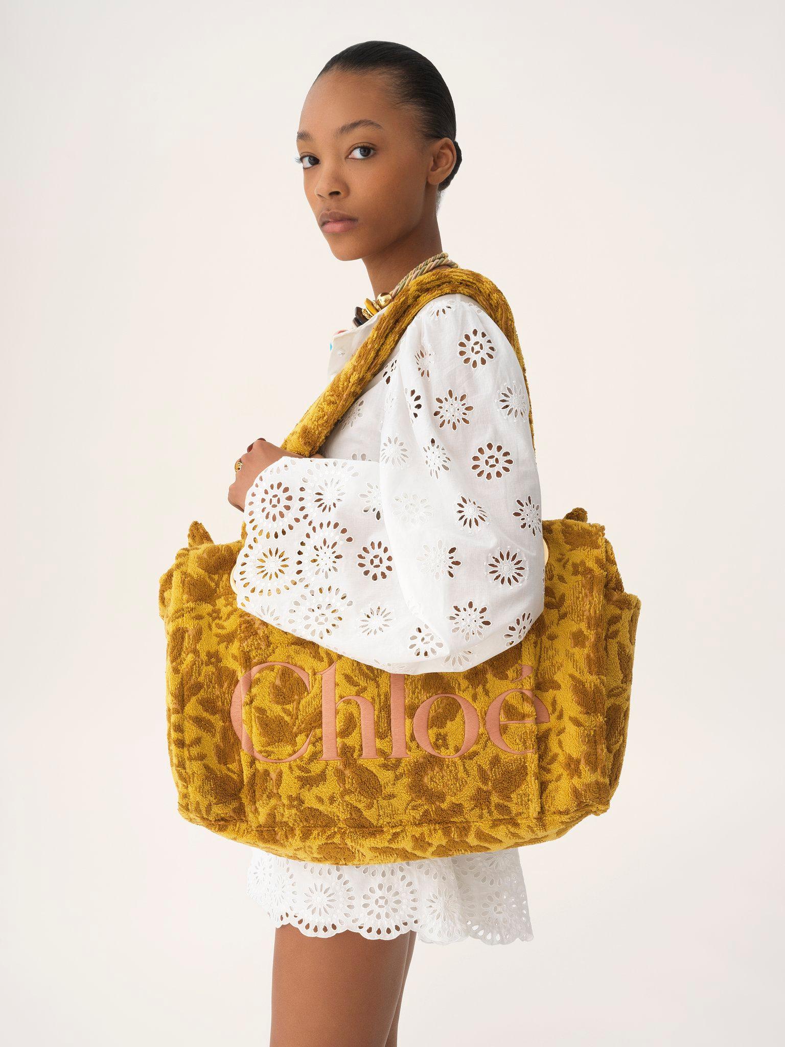 Large Chloé Plage tote bag in jacquard terry Product Image