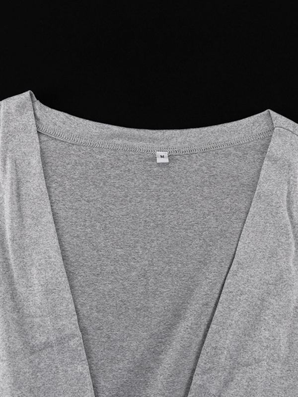 Long Sleeves Solid Color Round-Neck Inner Dress + Bodycon Outerwear Two Pieces Set Product Image