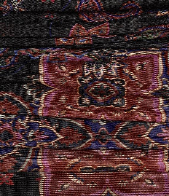 C&V Chelsea & Violet Mesh Long Sleeve Print Dress Product Image